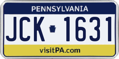 PA license plate JCK1631