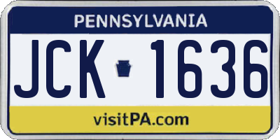 PA license plate JCK1636