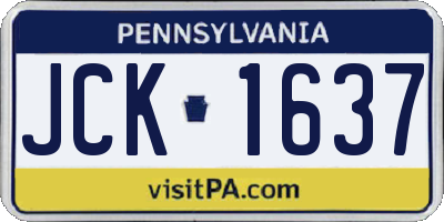 PA license plate JCK1637