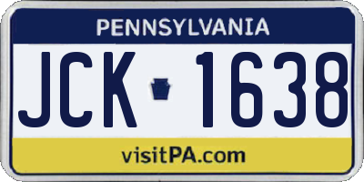 PA license plate JCK1638