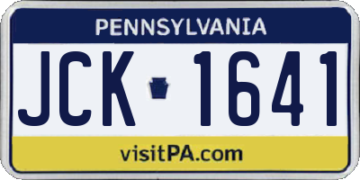 PA license plate JCK1641
