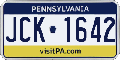 PA license plate JCK1642