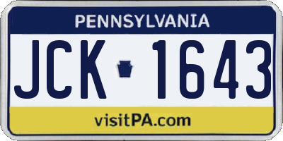 PA license plate JCK1643