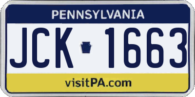 PA license plate JCK1663