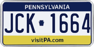 PA license plate JCK1664