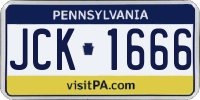 PA license plate JCK1666