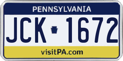 PA license plate JCK1672