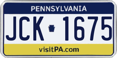 PA license plate JCK1675