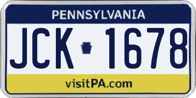 PA license plate JCK1678