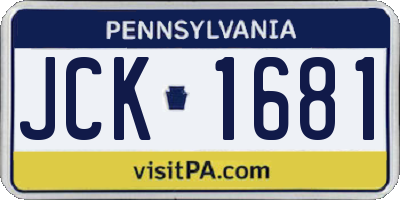 PA license plate JCK1681
