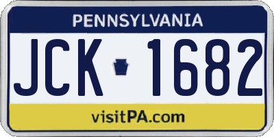 PA license plate JCK1682