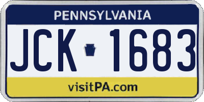 PA license plate JCK1683