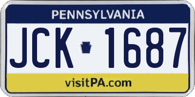 PA license plate JCK1687