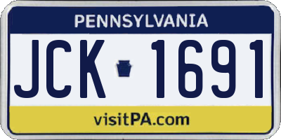 PA license plate JCK1691