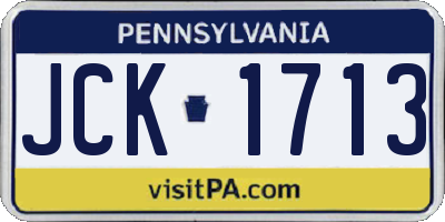 PA license plate JCK1713