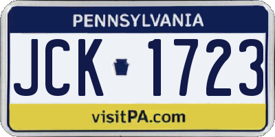 PA license plate JCK1723