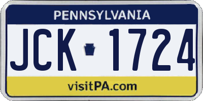 PA license plate JCK1724