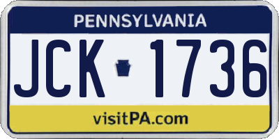 PA license plate JCK1736