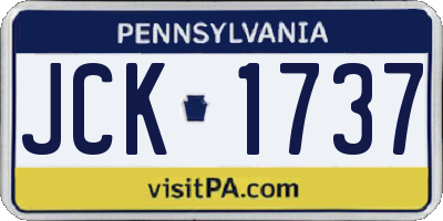 PA license plate JCK1737