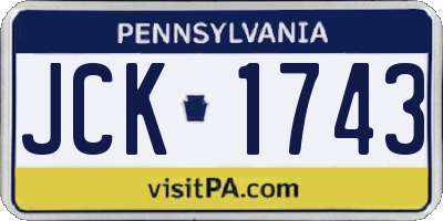 PA license plate JCK1743