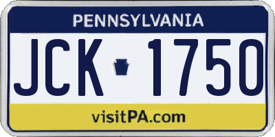 PA license plate JCK1750