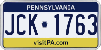 PA license plate JCK1763