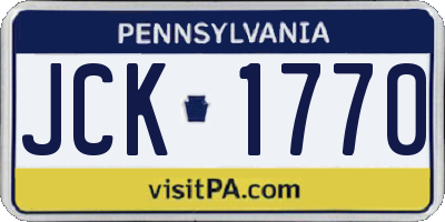 PA license plate JCK1770