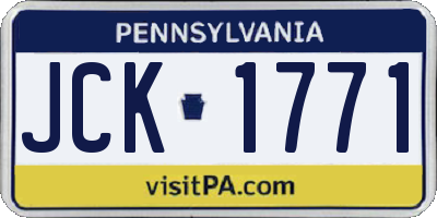 PA license plate JCK1771