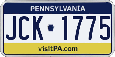 PA license plate JCK1775