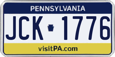 PA license plate JCK1776