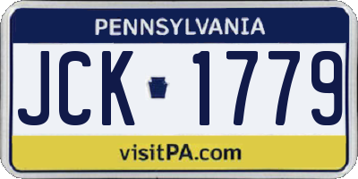 PA license plate JCK1779