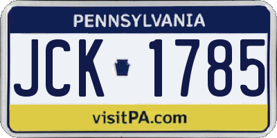 PA license plate JCK1785