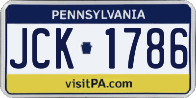 PA license plate JCK1786