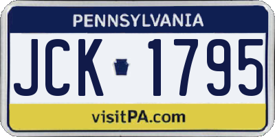 PA license plate JCK1795