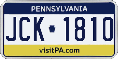 PA license plate JCK1810