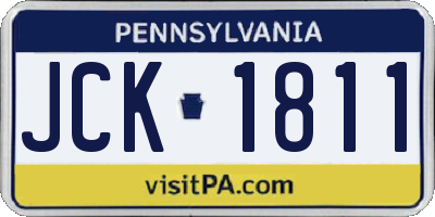 PA license plate JCK1811