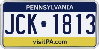 PA license plate JCK1813