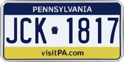 PA license plate JCK1817