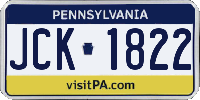 PA license plate JCK1822