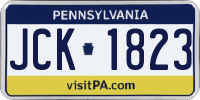 PA license plate JCK1823