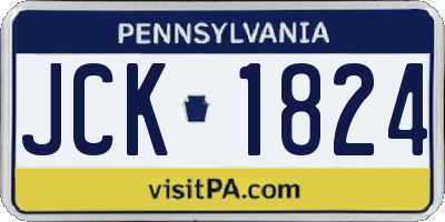 PA license plate JCK1824