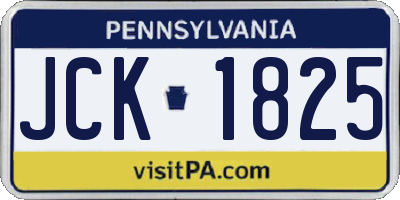 PA license plate JCK1825