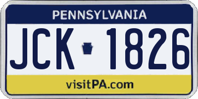 PA license plate JCK1826