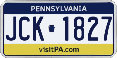 PA license plate JCK1827