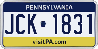PA license plate JCK1831
