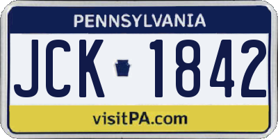 PA license plate JCK1842