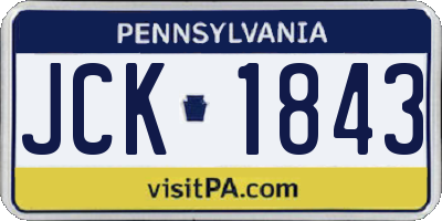 PA license plate JCK1843