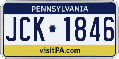 PA license plate JCK1846