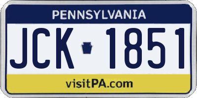 PA license plate JCK1851