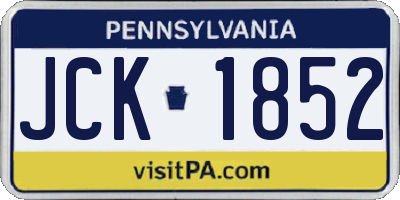 PA license plate JCK1852